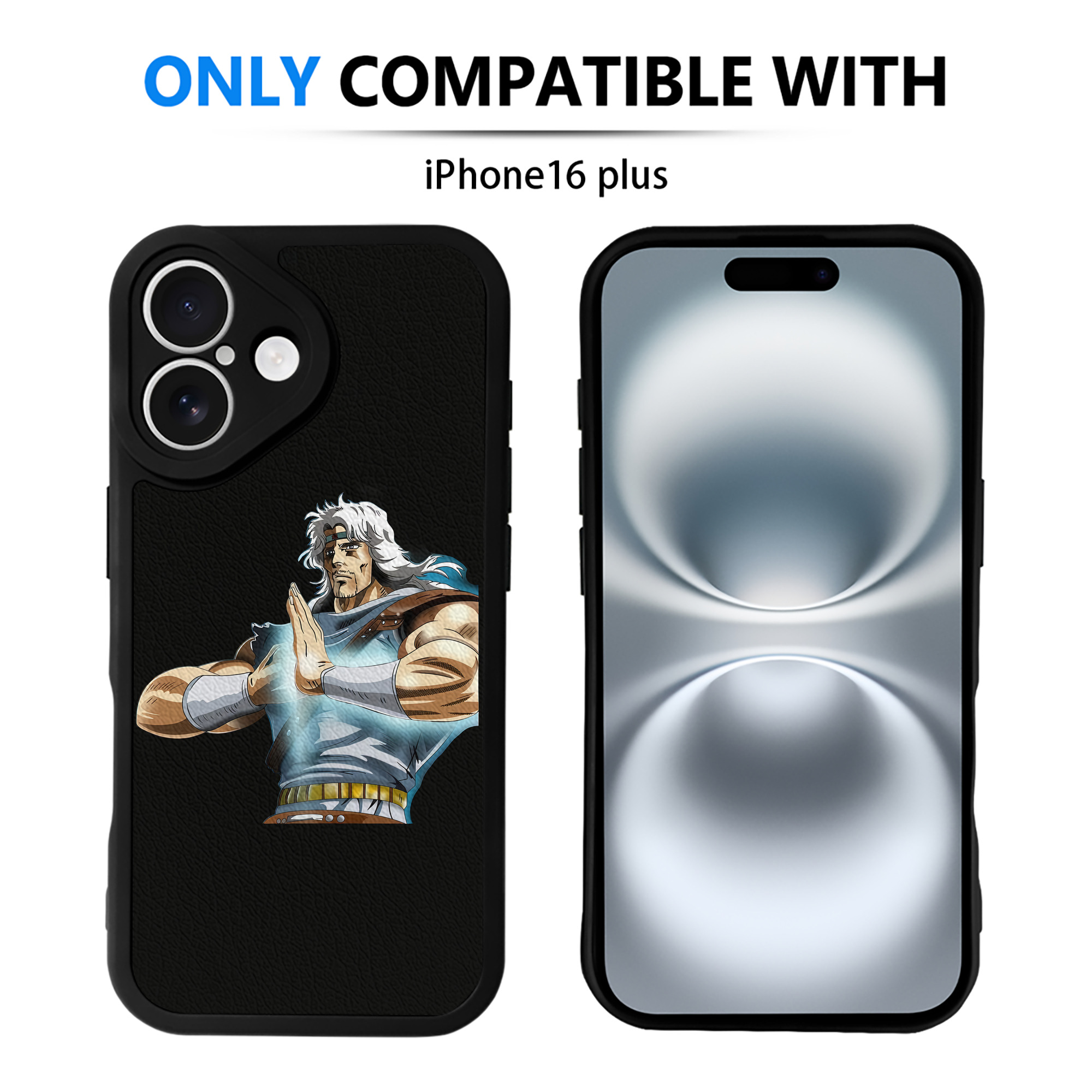 （画像用） 北斗の拳 Fist of the North Star 【iPhone 16シリーズ対応】シリコンスマホケース（レザー調） 材質：シリコン